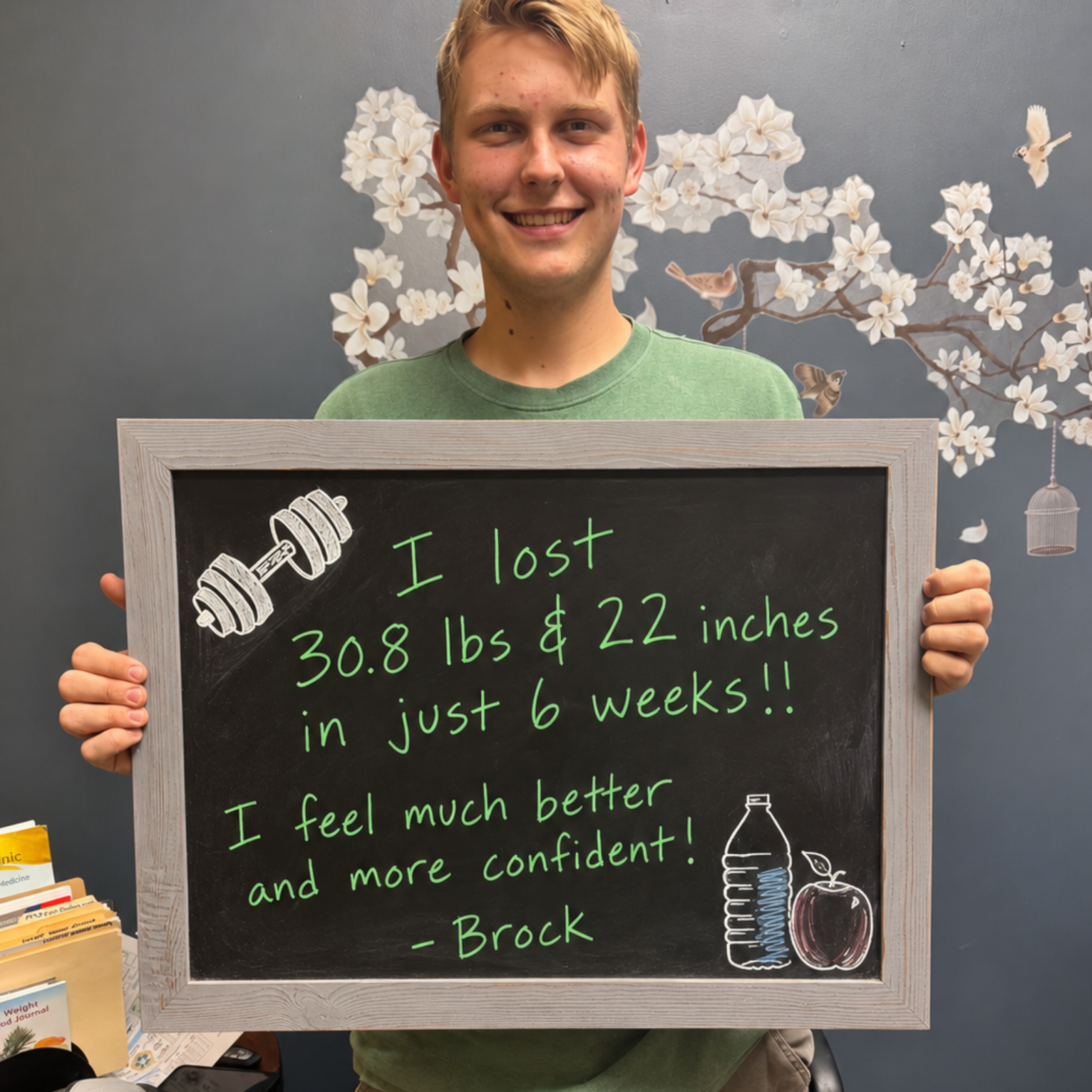 Brock - lost 30.8 pounds and 22 inches in six weeks